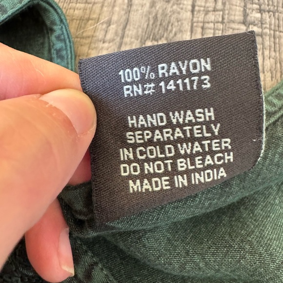 Himalayan Arts by Yeshi Forest Green Cottagecore Blouse- XL - Picture 5 of 5